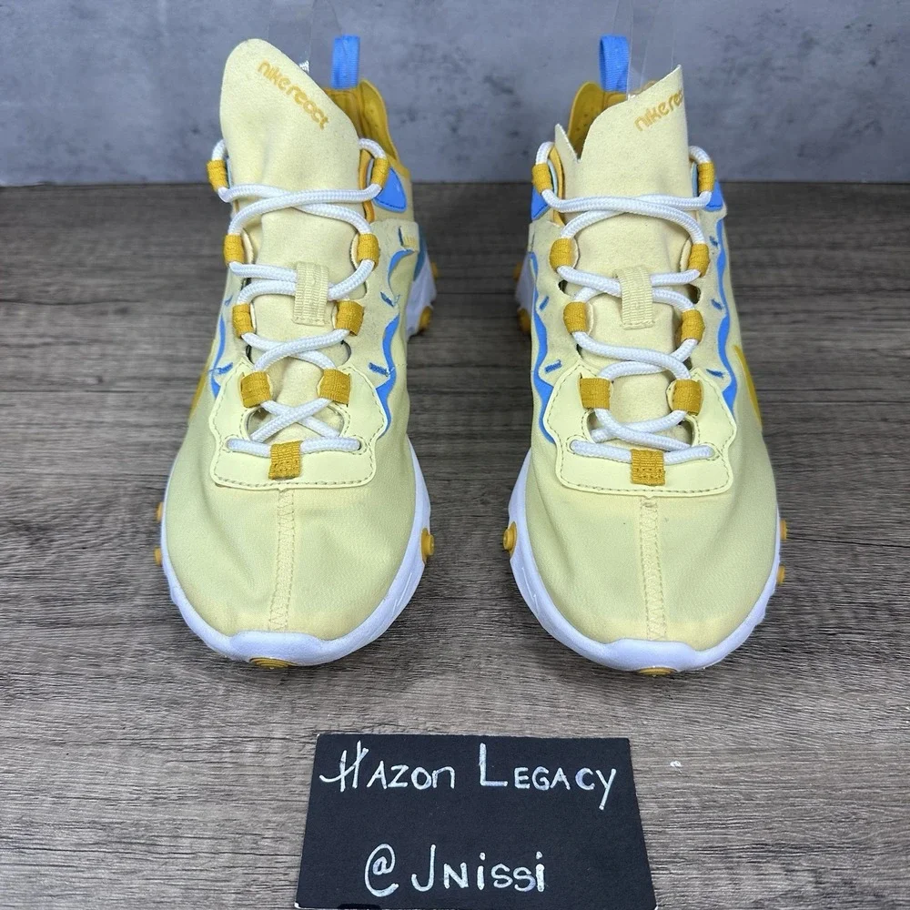 Nike~Women's~React Element 55 (BQ2728-700)Yellow/Blue Sneaker‎ Shoes Size 7.5